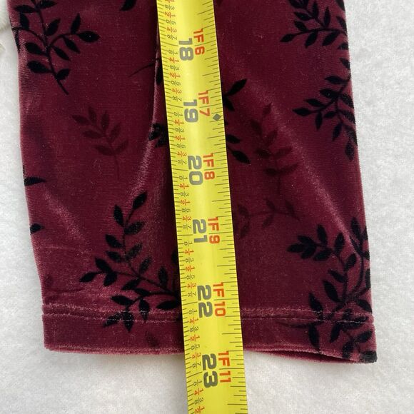 Style & co Woman’s Velvet Floral Long Sleeve Collared Button Up Burgundy-1X - Picture 8 of 9